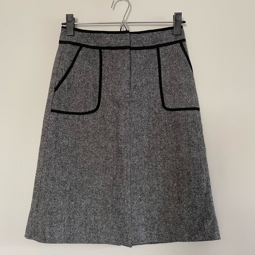 LOFT Black/Gray Tweed Skirt
